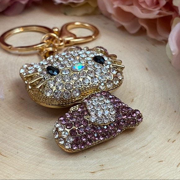 Hello Kitty with Purple Crystal Dress & Bow Keychain Charm - Picture 8 of 12